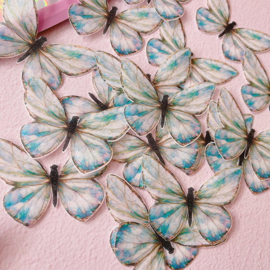 Edible Wafer Paper Butterflies Mother Of Pearl -18 PreCut