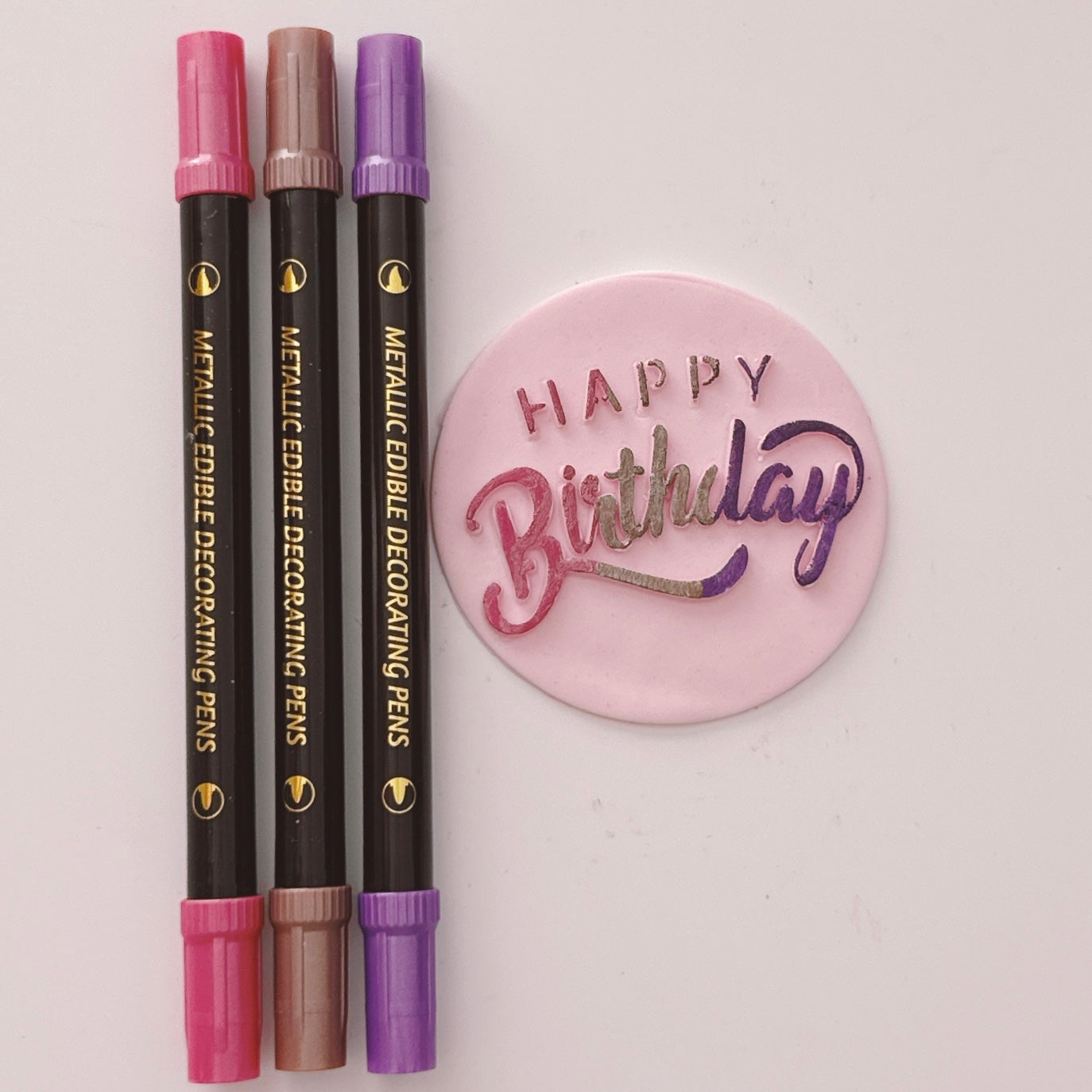 More Metallic Edible Markers Set of 3 - Pink, Purple and Rose Gold