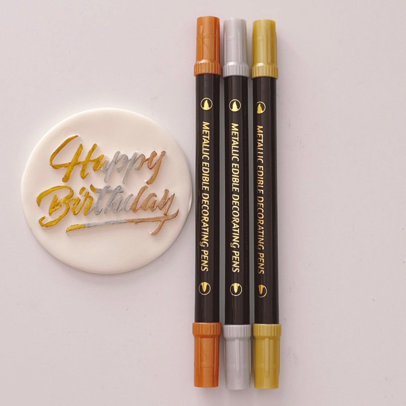 More Metallic Edible Markers Set of 3 in Gold, Copper and Silver Pearl
