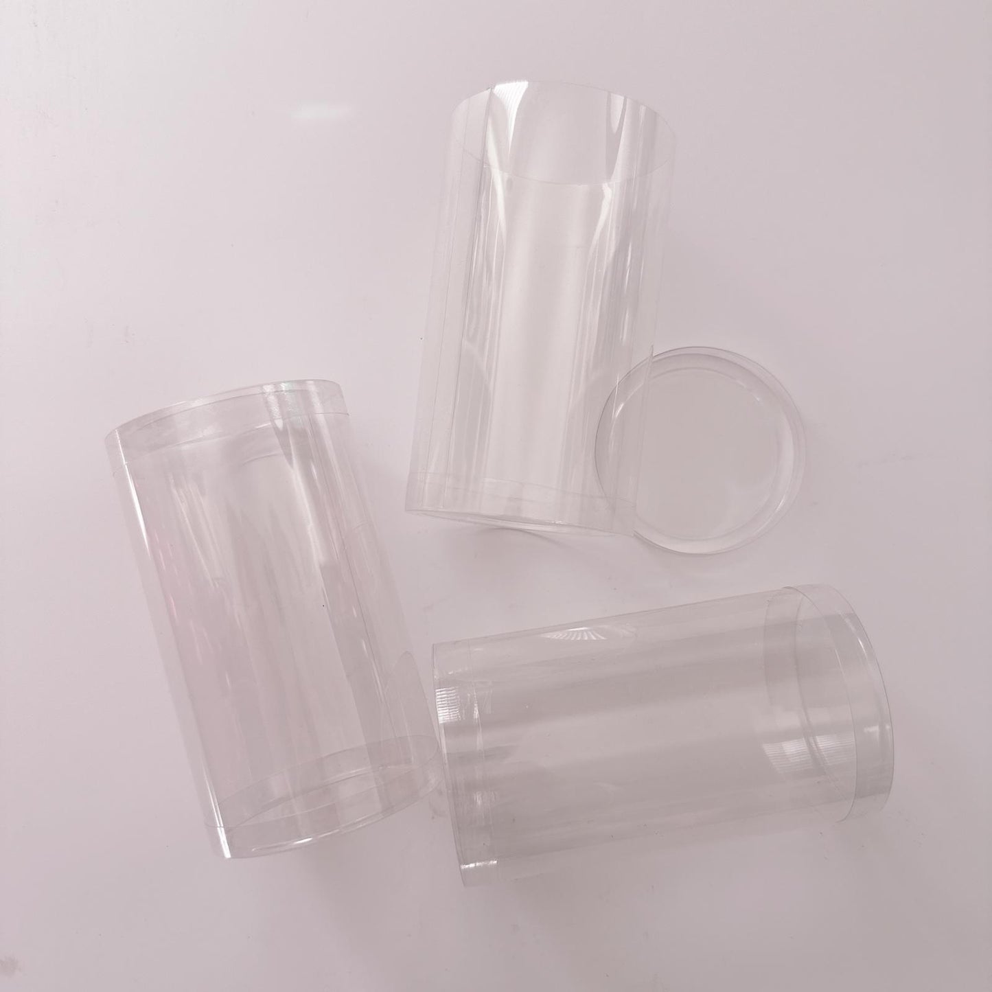 Clear Plastic Cylinder Tube with Lid 11cm x 6cm Box of 25 units