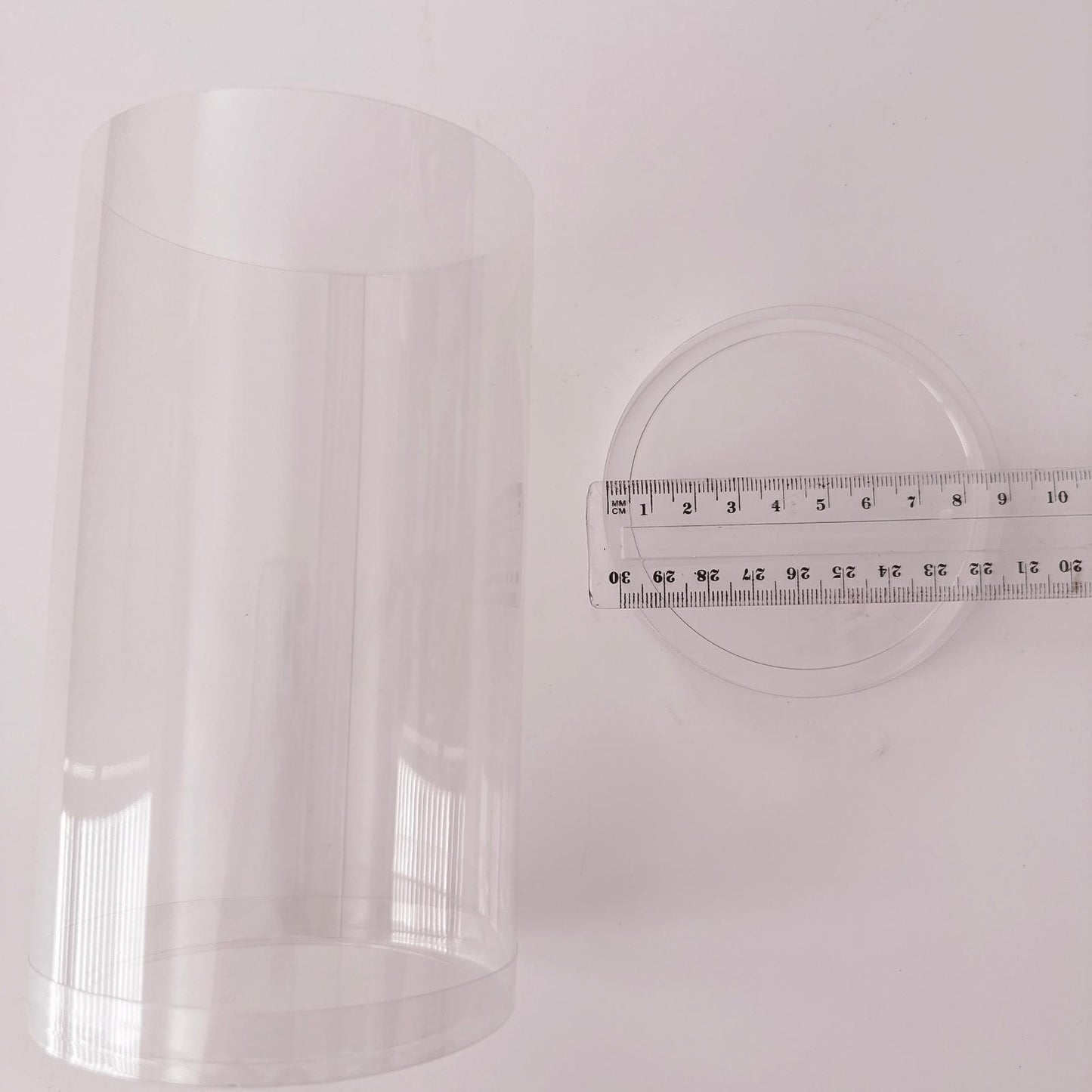 Clear Plastic Cylinder Tube with Lid 19cm x 9cm Box of 25 units