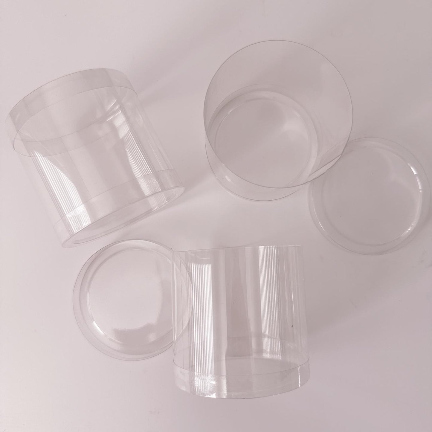 Clear Plastic Cylinder Tube with Lid 6cm x 6cm Box of 50 units
