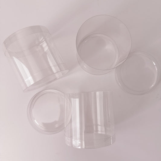 Clear Plastic Cylinder Tube with Lid 6cm x 6cm Box of 50 units