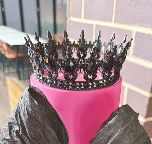 Black Diamante Crown Tiara Cake Topper - Drama to the max!