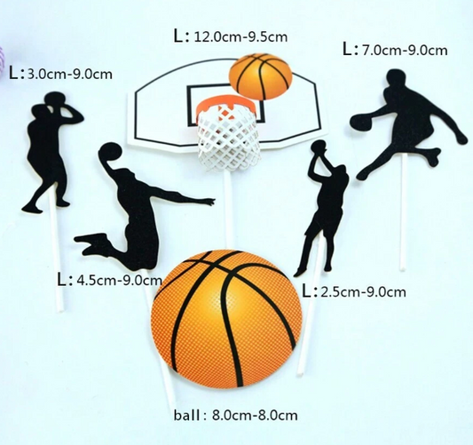 BasketBall Card Stop Cake Topper Set