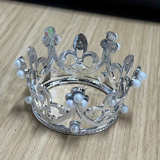 Mini Princess Pearl Crown Topper 5.5cm width