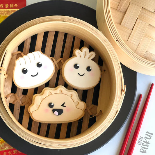 Dim Sim Sum Dumplings Cutter & Embosser Set (Little Biskut)