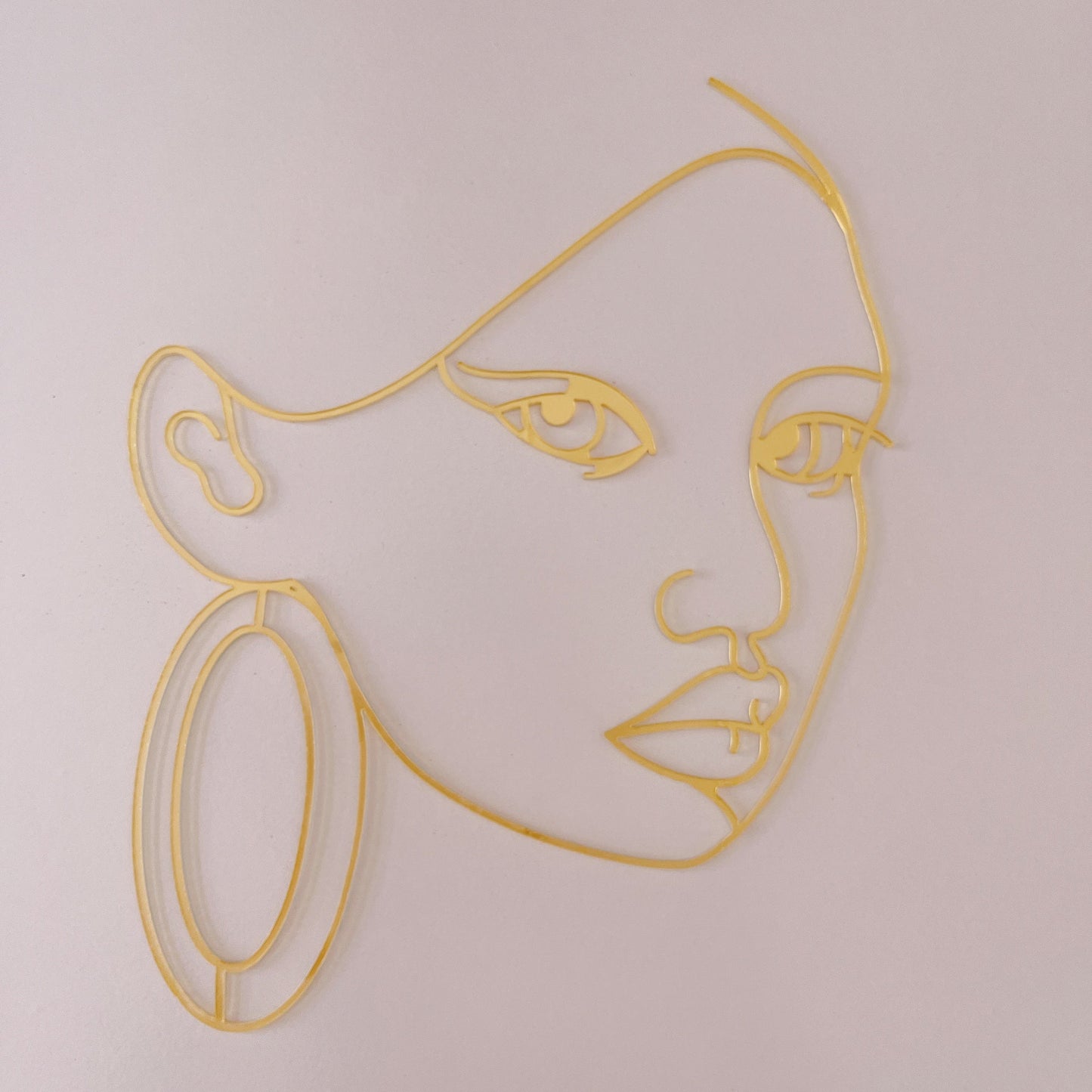Abstract Gold Acrylic Lady Face Fropper