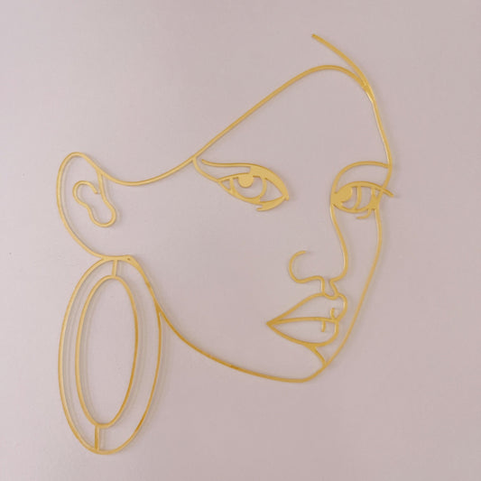 Abstract Gold Acrylic Lady Face Fropper