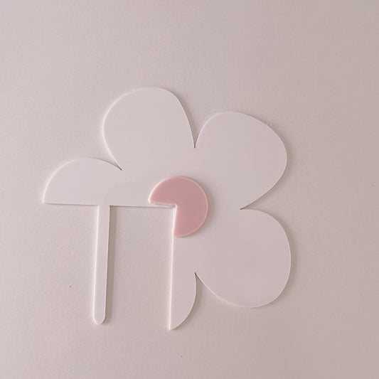 Side Daisy Acrylic Topper in Pink or Yellow