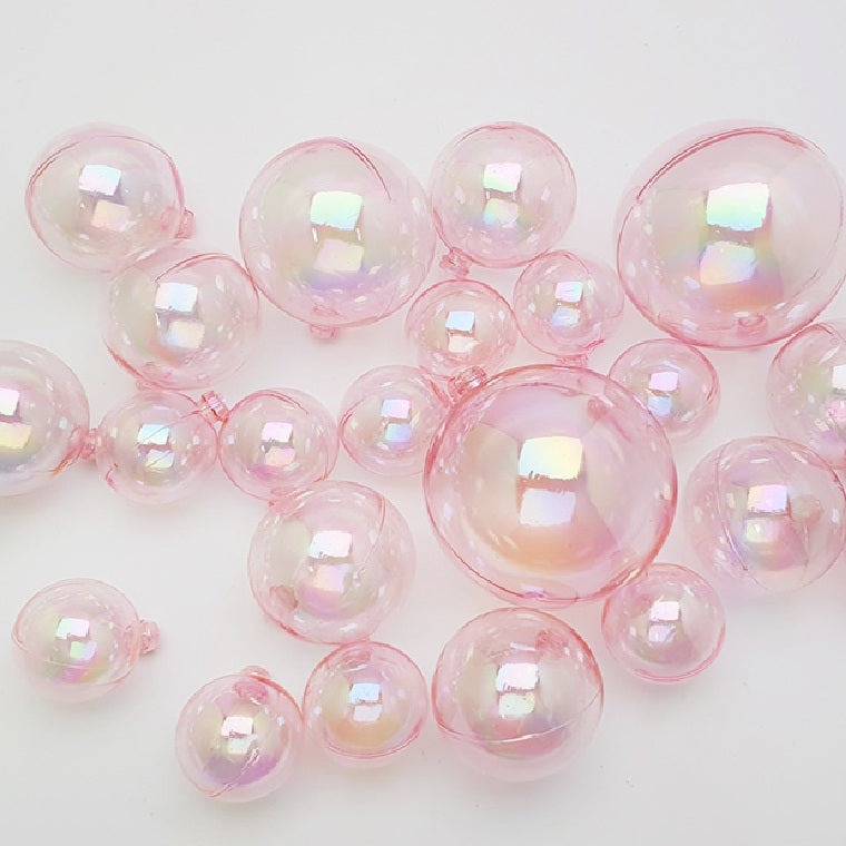 Clear Pink Balls - Set of 12