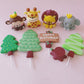 Jungle Safari Animal Cake Topper Decorations - 9 Pieces