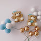 Blue Teddy Bears Cake Topper Decorations Set - 19 Pieces