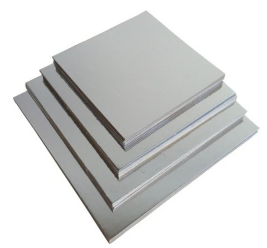 Mondo Silver 2.5mm Thick Cardboard Cake Boards Square - Various Sizes