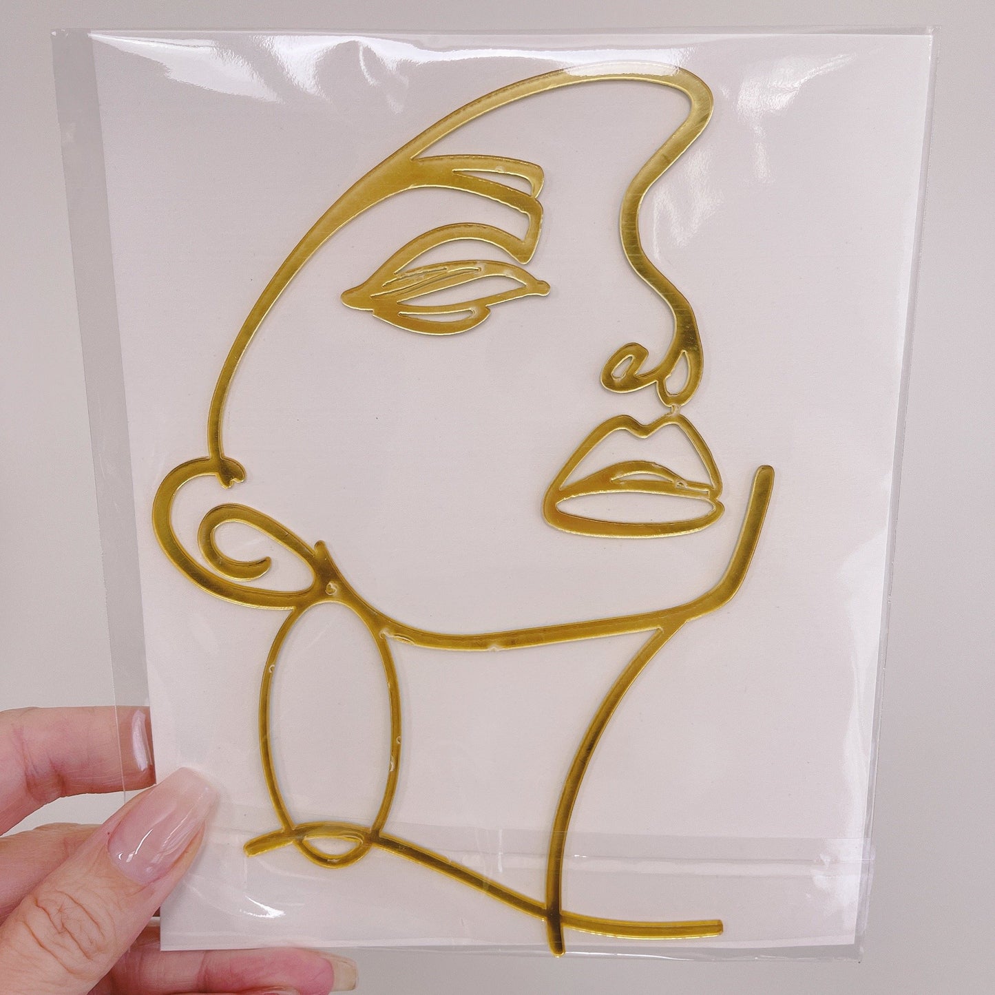 Back In Stock & Price Drop! Acrylic Gold or Black Abstract Lady Outline Cake Front Fopper