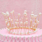 Pearl Gold Crown Cake Topper