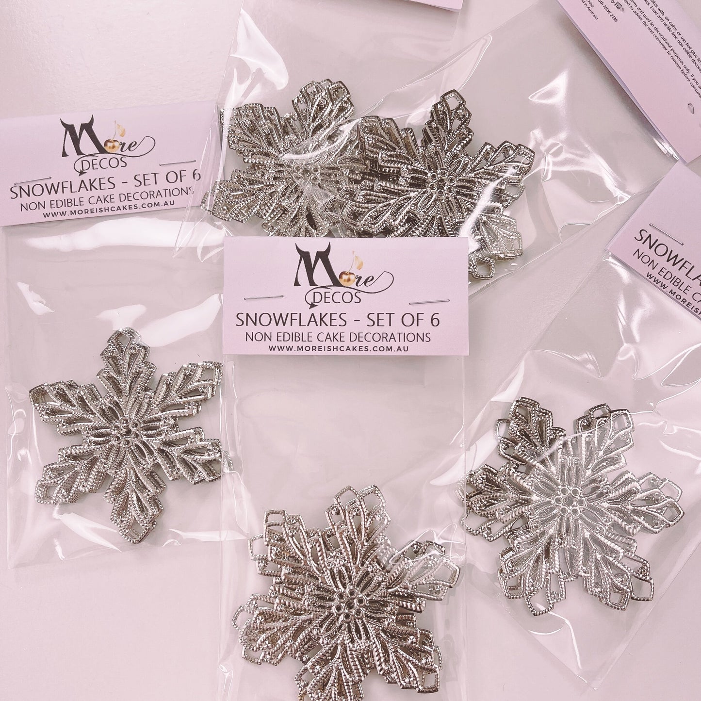 More Decos Giant Silver Snowflakes set of 6