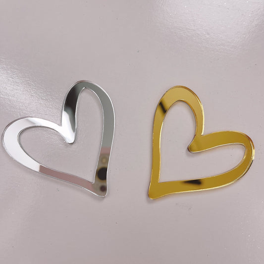 More Charms Acrylic Hearts in Gold or Silver