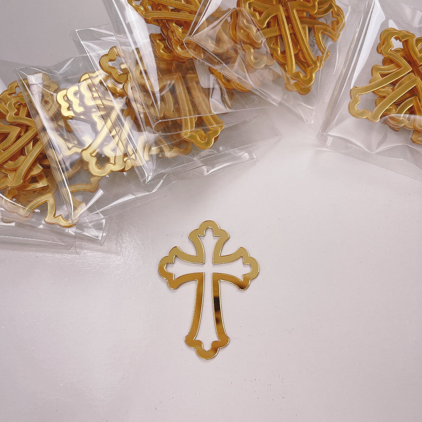 More Charms Acrylic Embellished Cross Pack of 6