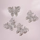 More Decos Giant Silver Arched Butterflies 6.5cm x 5.5cm Wing Span - Pack of 5