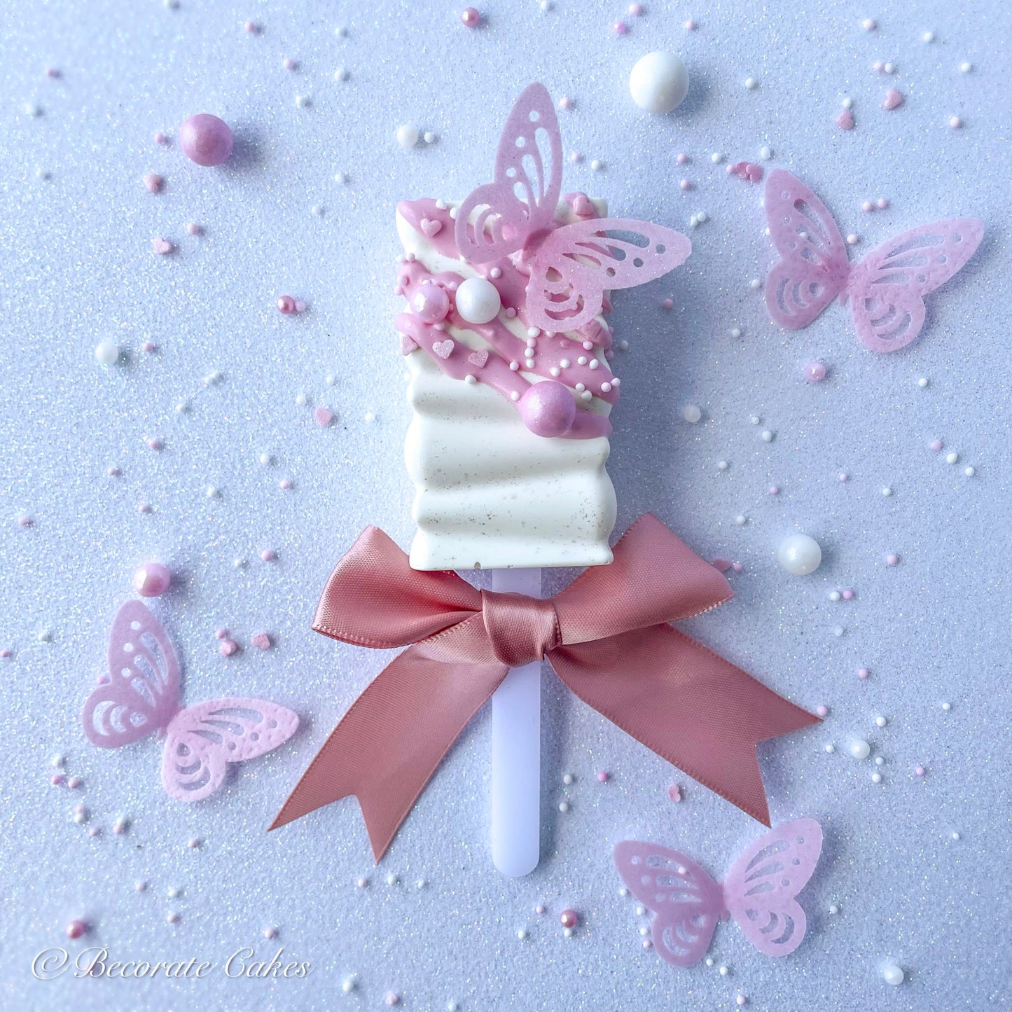 Wafer Paper Butterflies White or Pink Etched 20 PreCut Edible