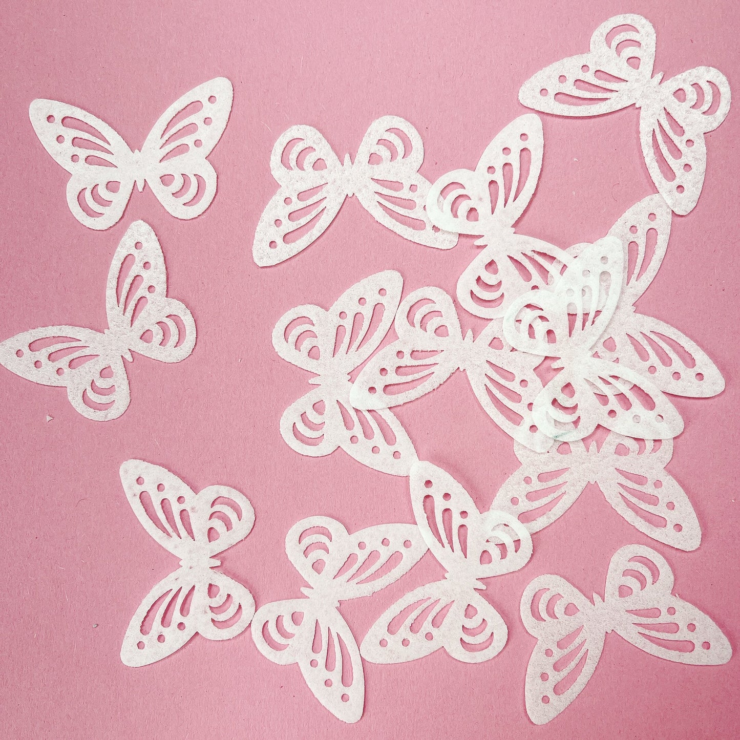 Wafer Paper Butterflies White or Pink Etched 20 PreCut Edible