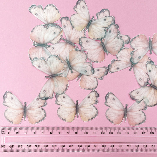 Wafer Paper Butterflies Earthy Tones 15 PreCut Edible