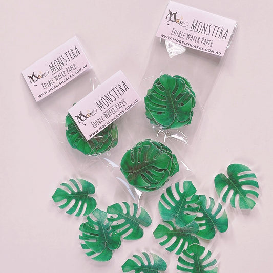 Monstera Edible Wafer Paper Leaves - Pack of 12