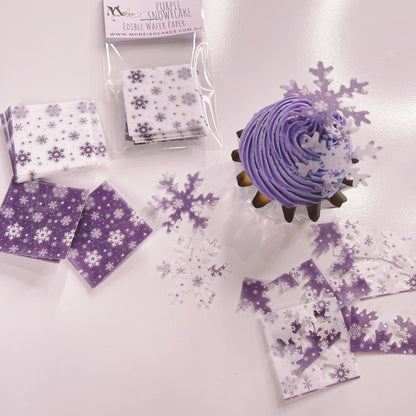 Wafer Paper Snowflakes in Pink or Purple