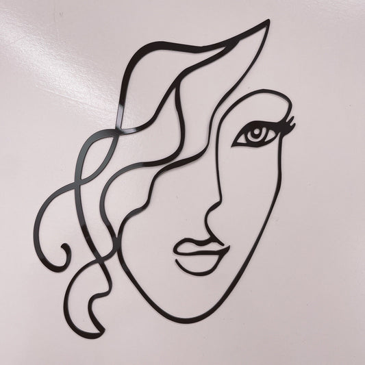 Abstract Black Acrylic Lady Face Fropper