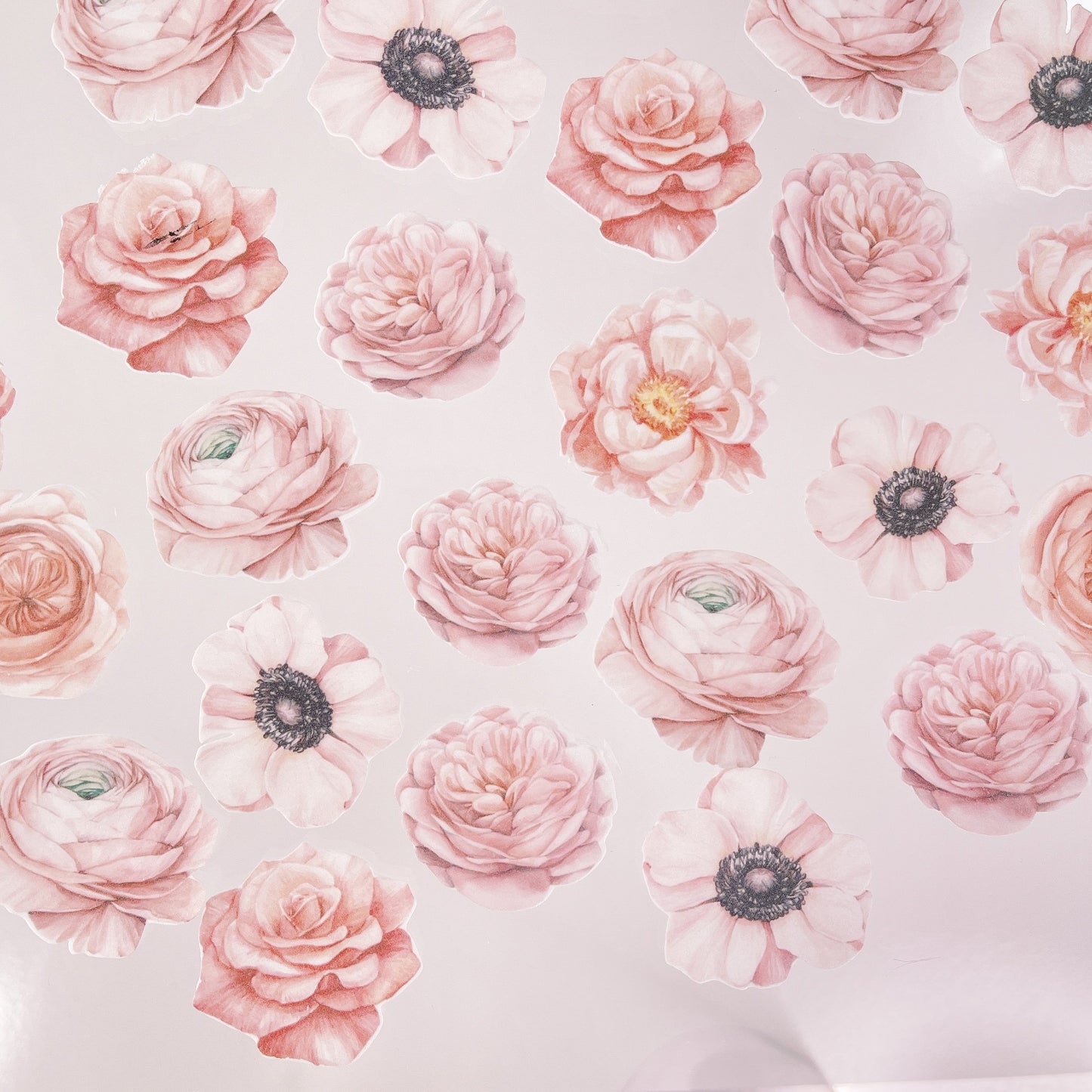 Wafer Paper Signature Soft Pink Florals - Cupcake Toppers