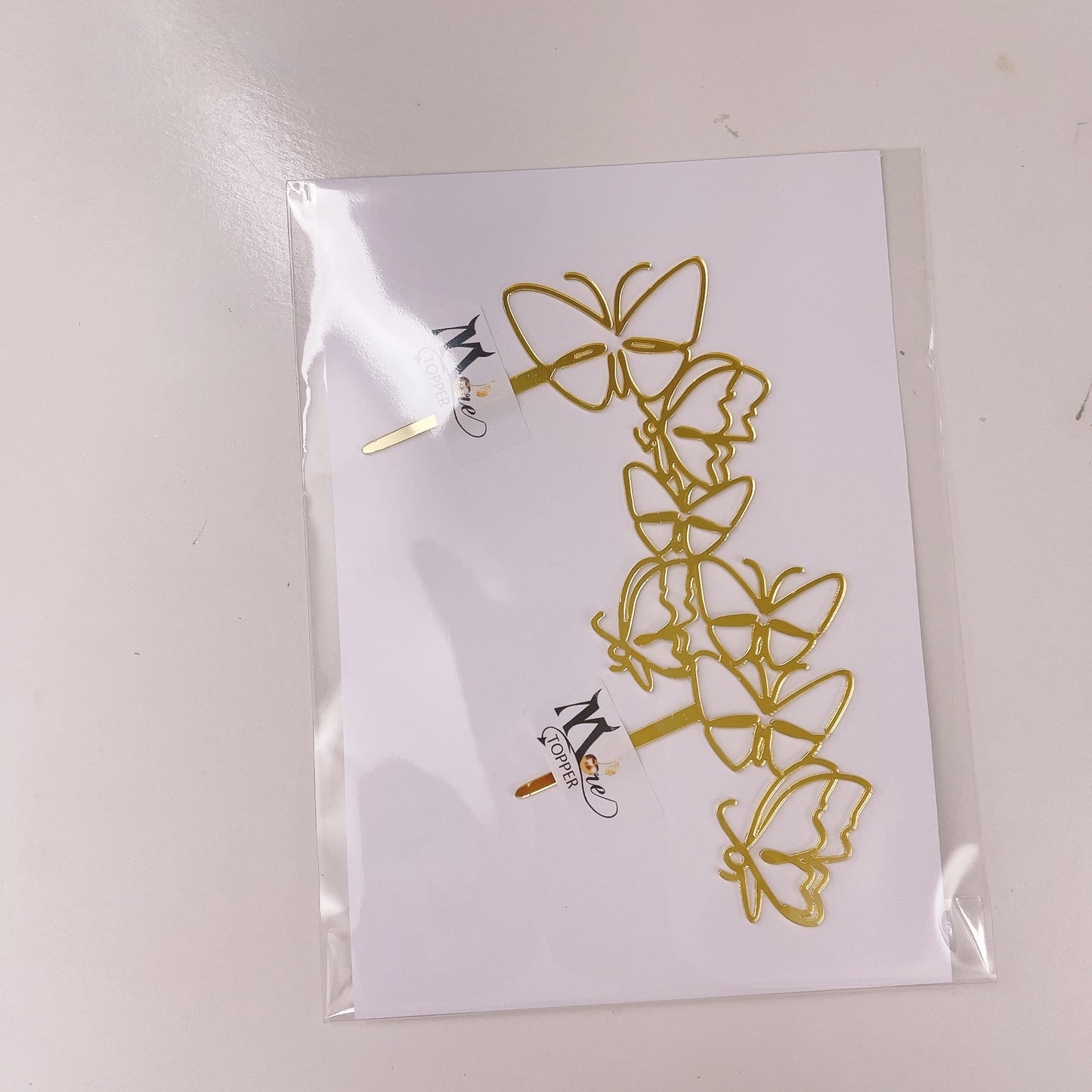 More acrylic Gold Side Butterfly Topper