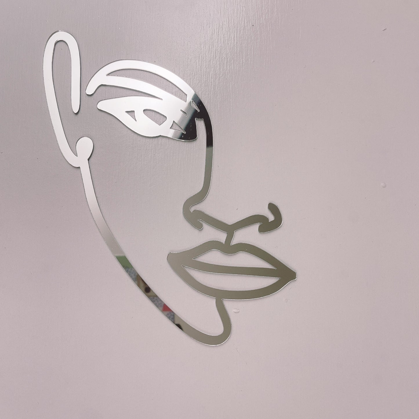 Abstract Face Fropper Silver Acrylic